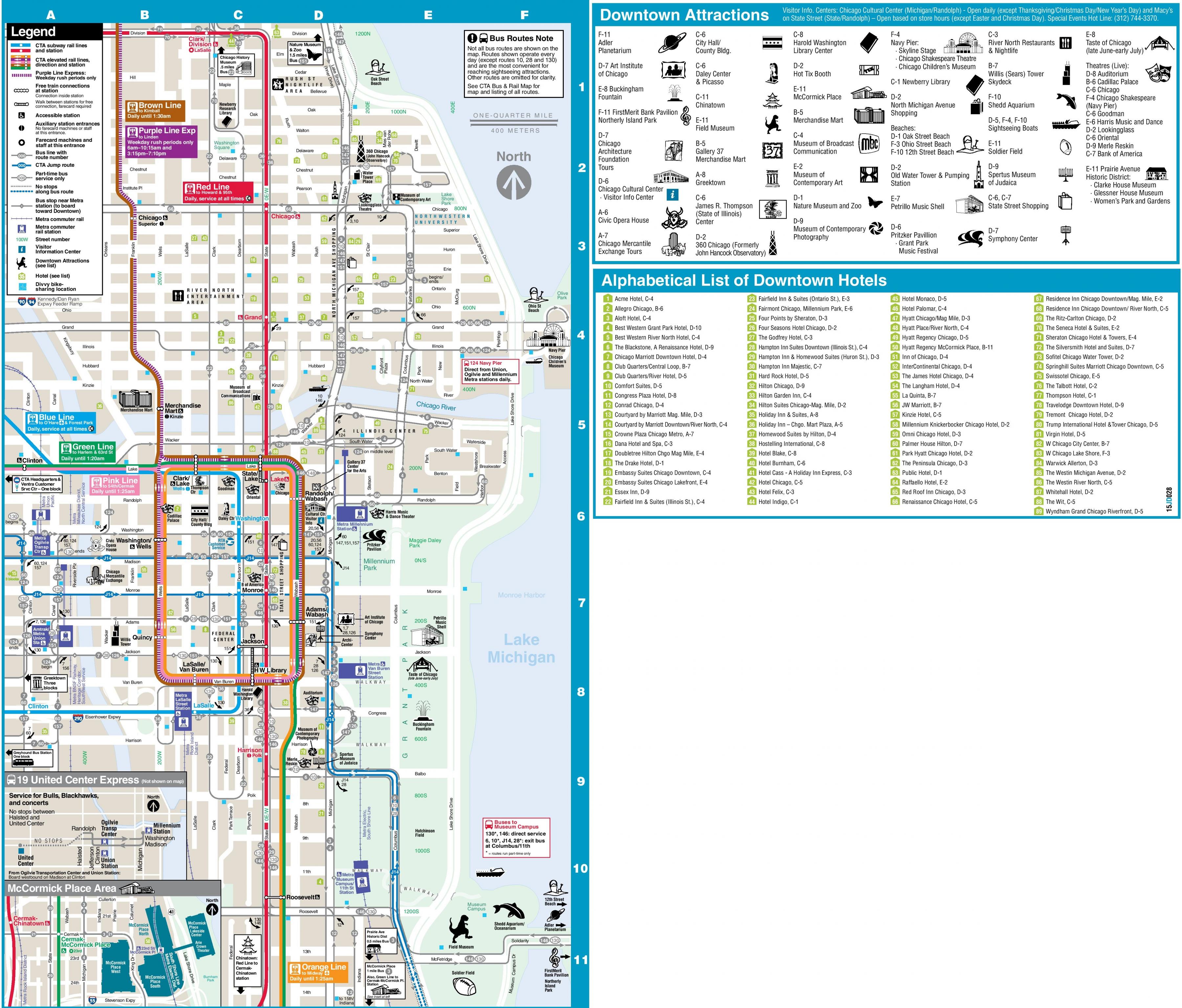 tourist guide map chicago