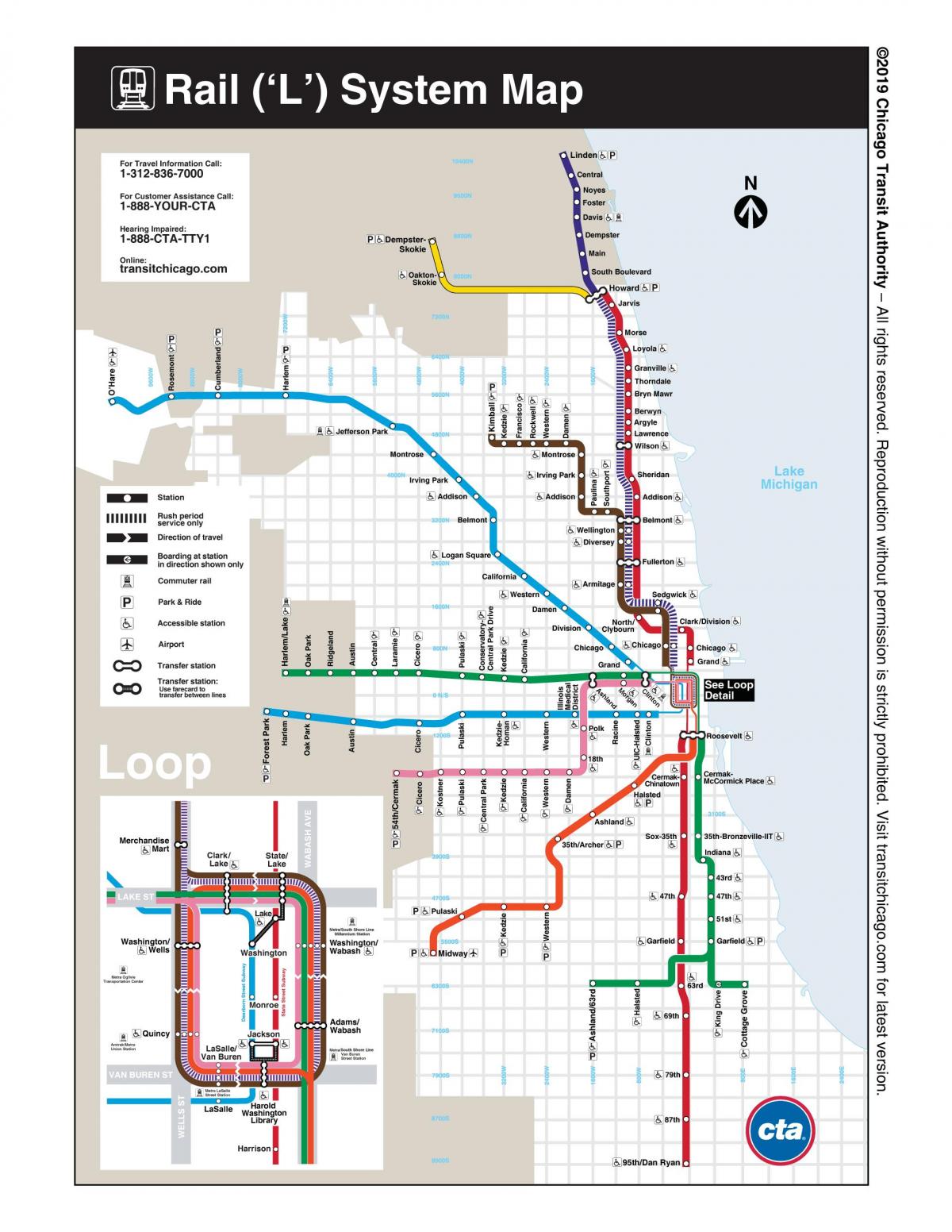 Chicago metro stations map