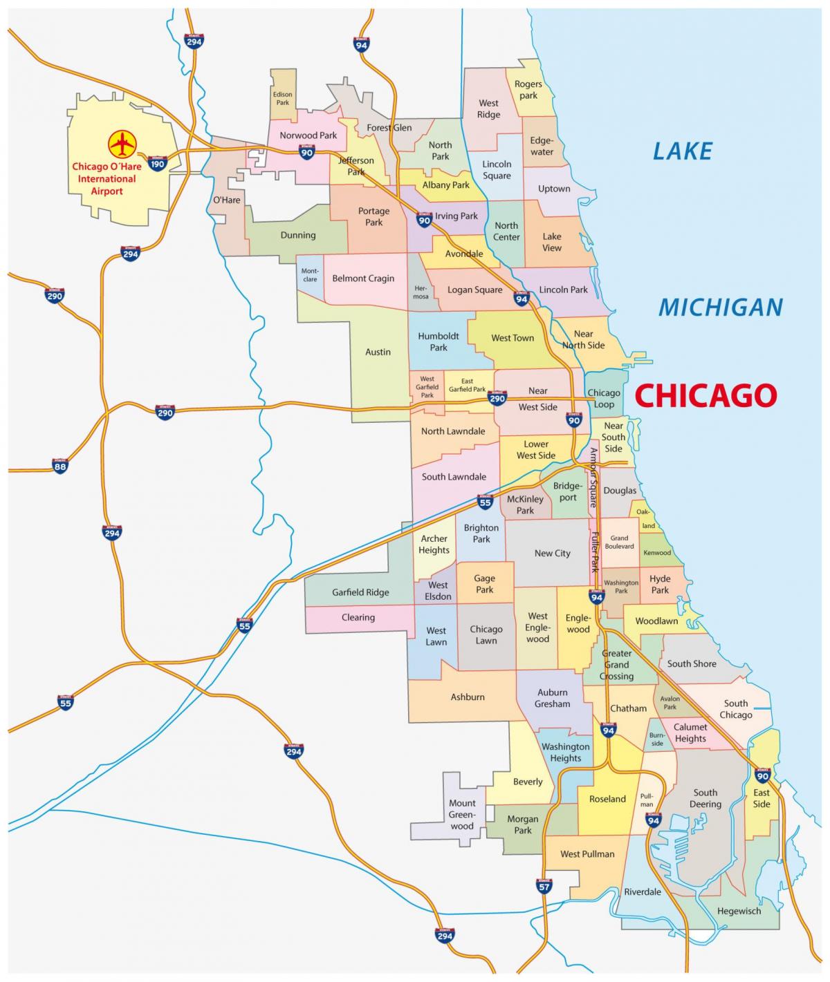 Chicago neighborhoods map