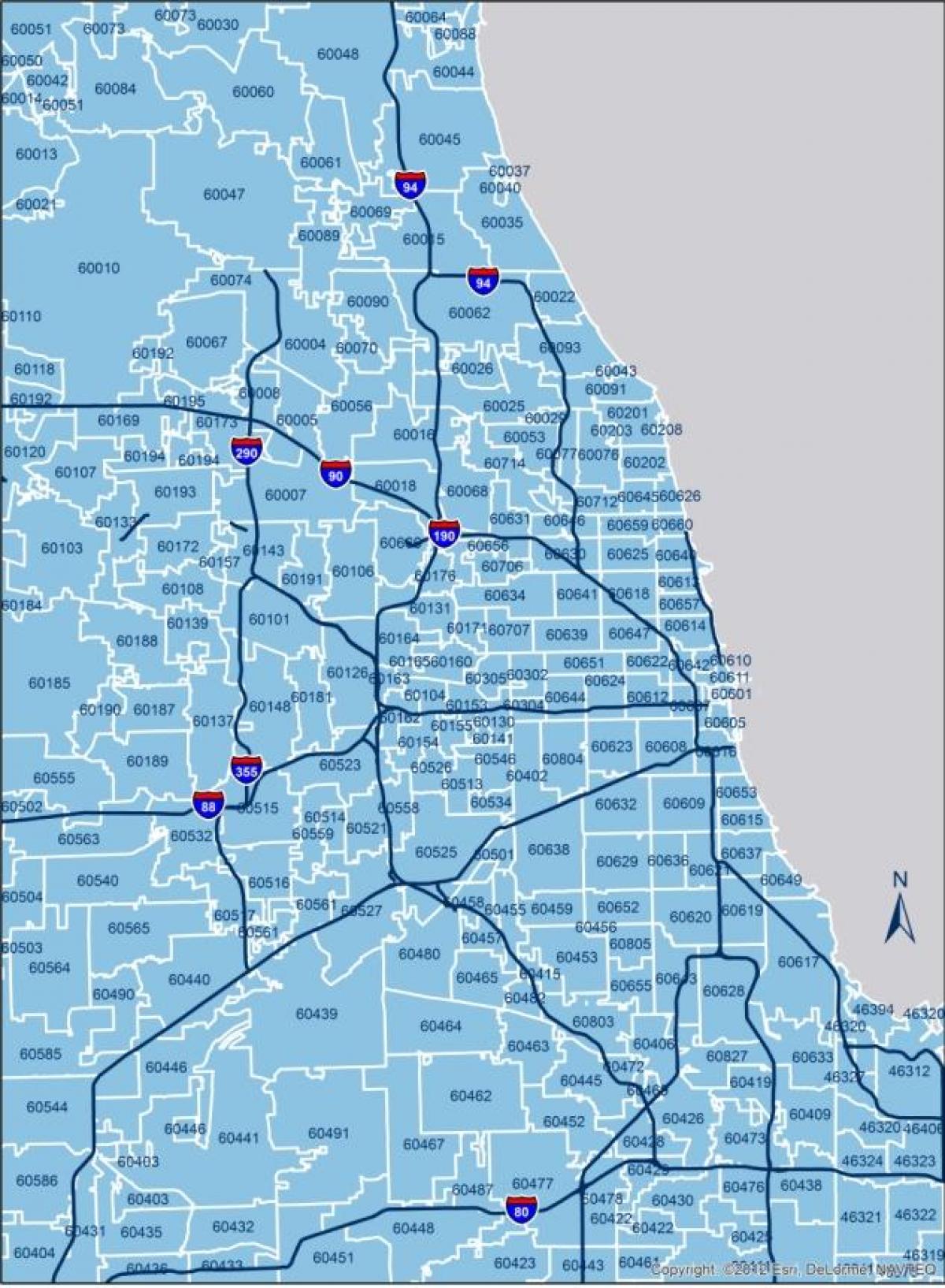 Chicago zip codes map