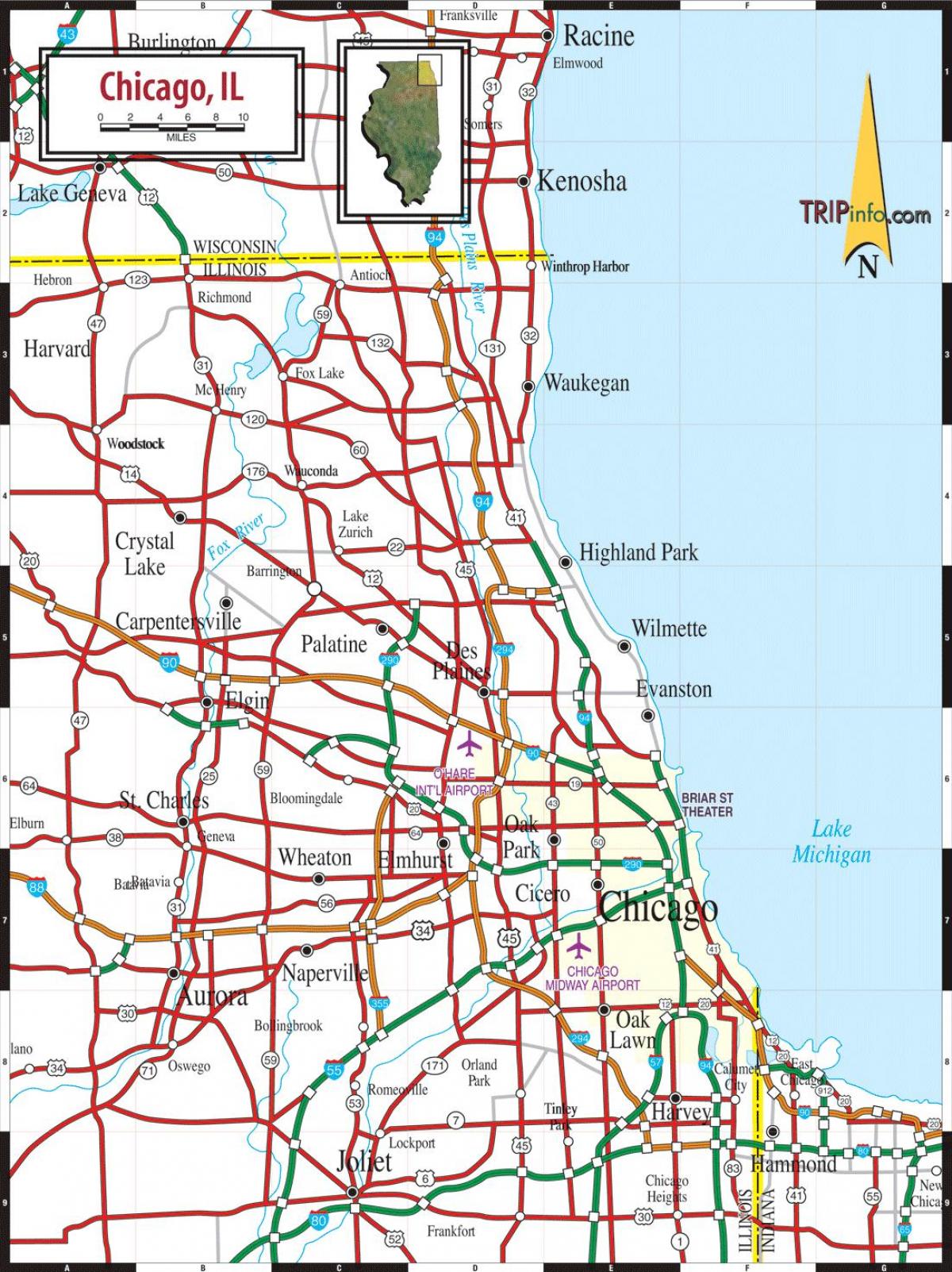 Chicago roads map