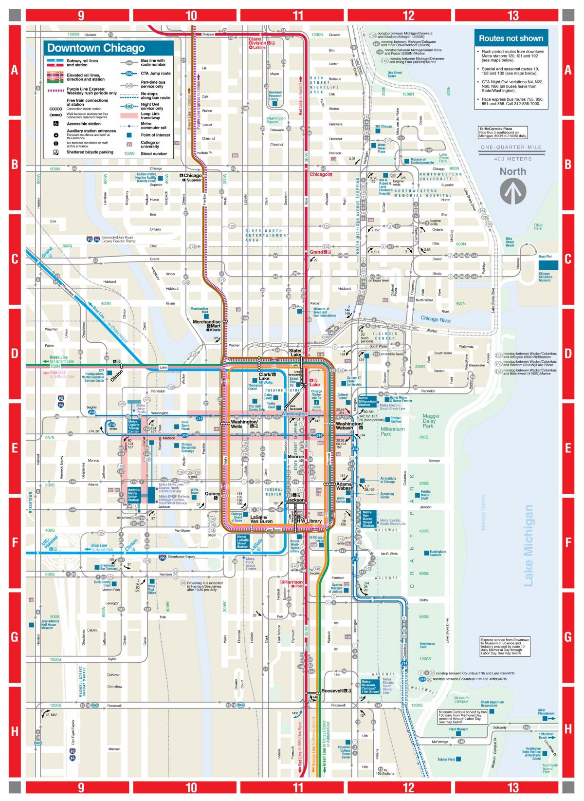 Chicago subway station map
