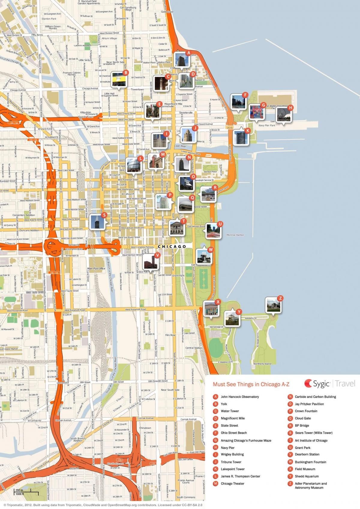 Chicago sightseeing map